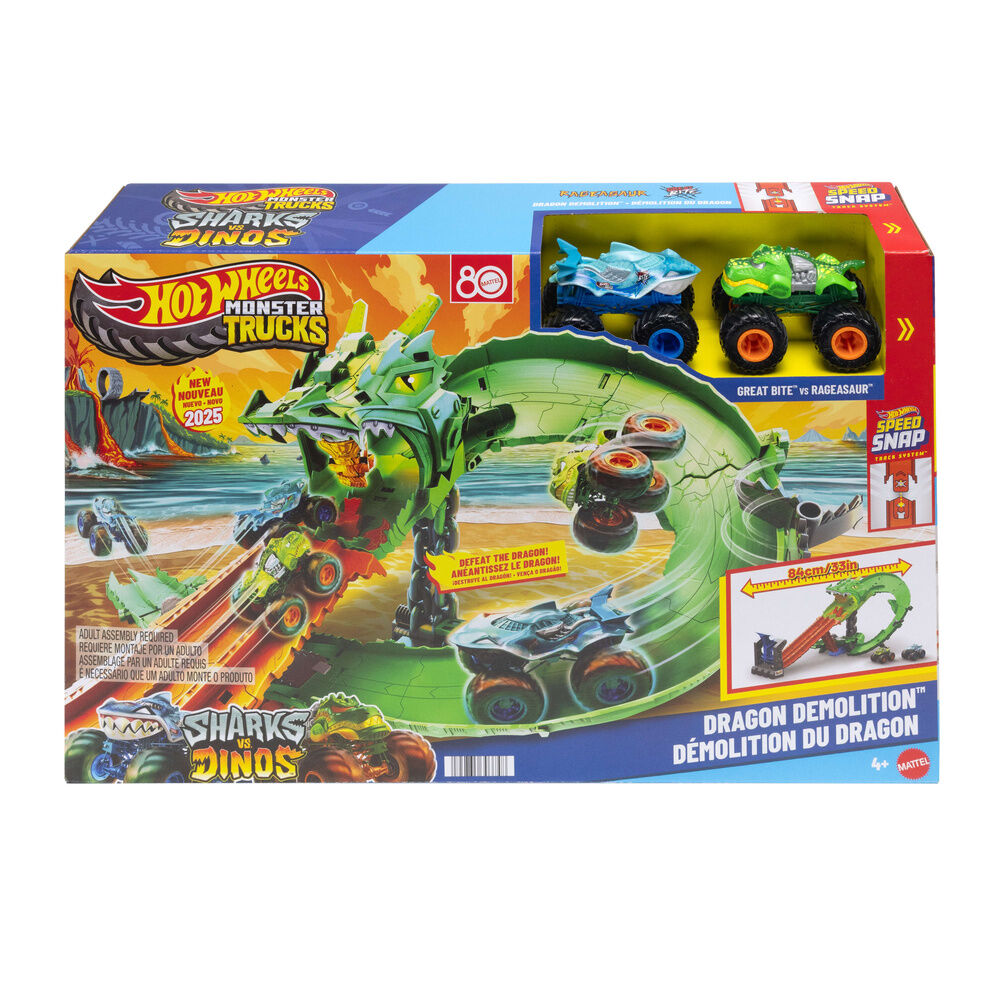 Pista Dragon Destruction Monster Trucks Hot Wheels Frikytopia
