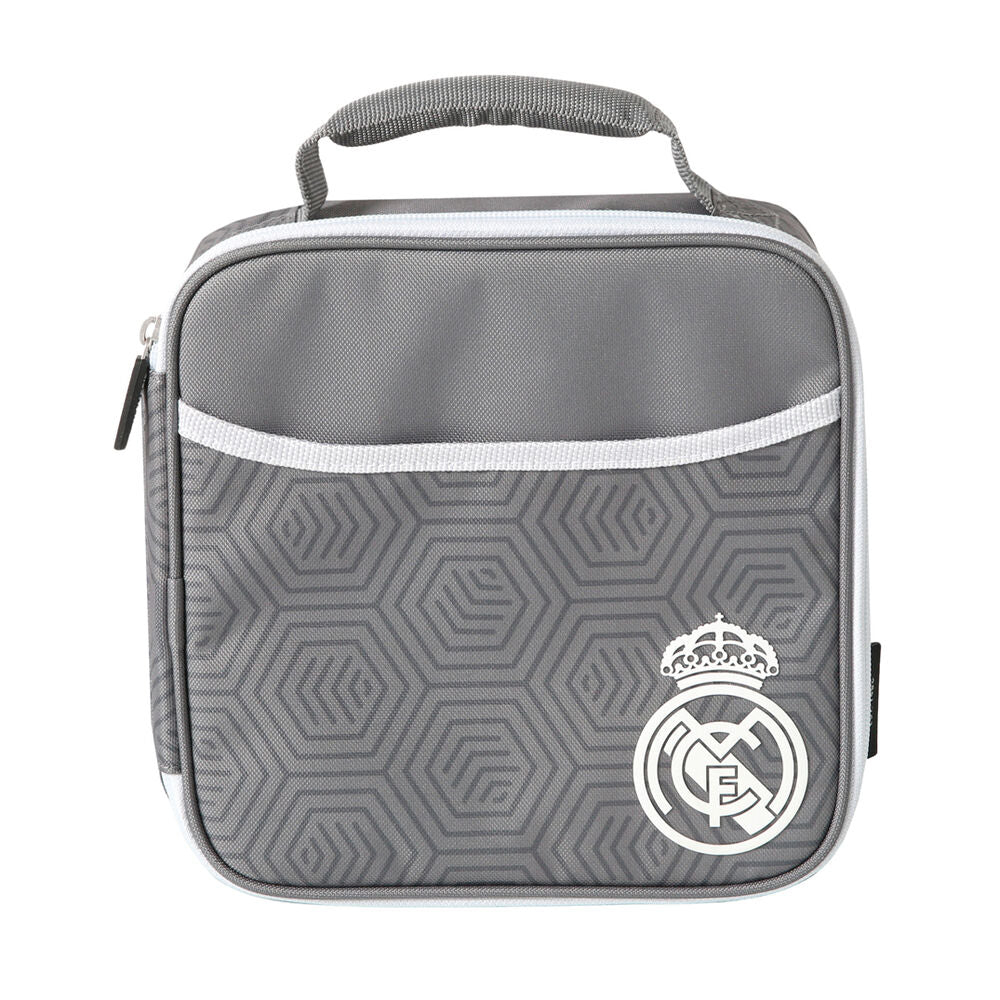 Bolsa porta alimentos termica + tupper + botella Real Madrid