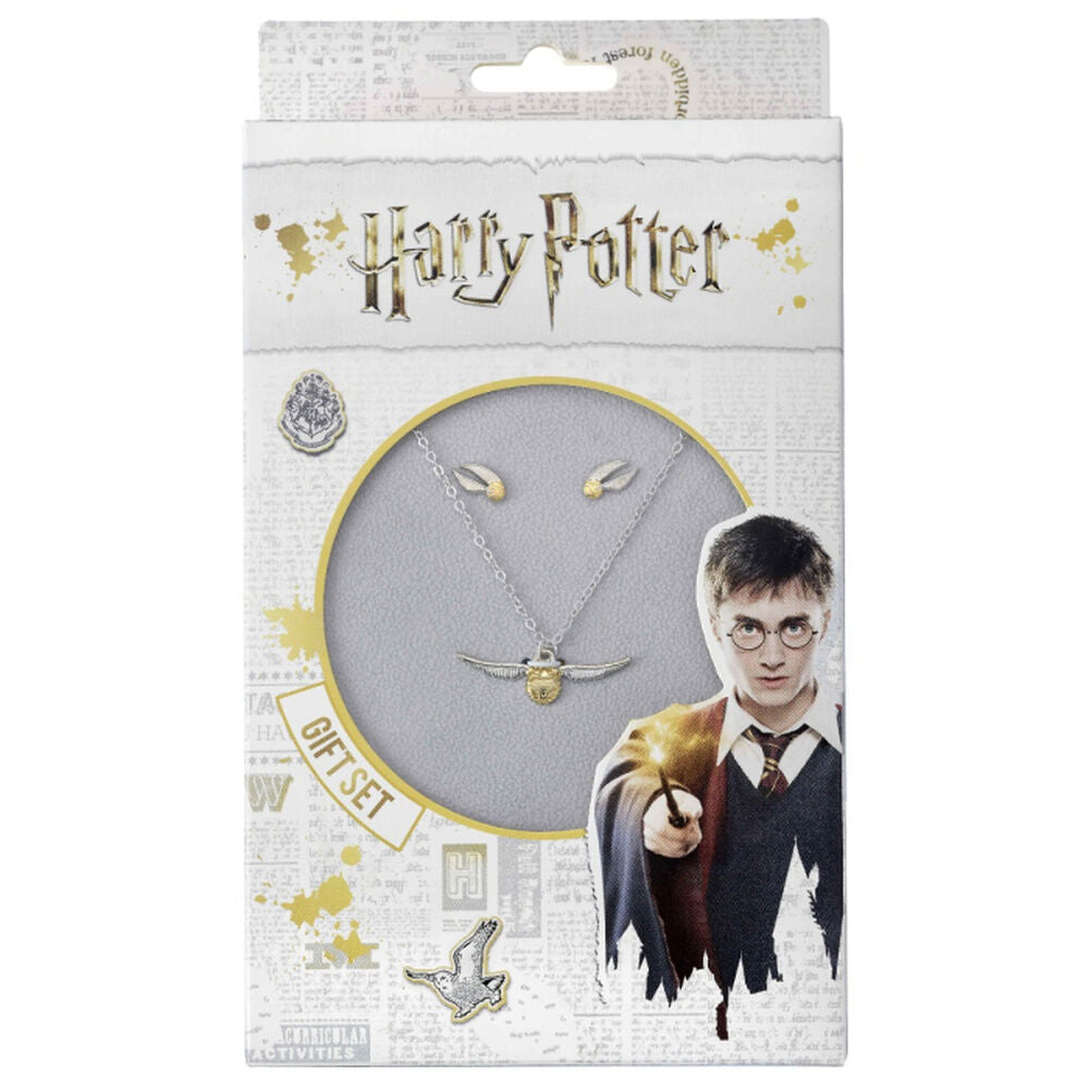 Set colgante + pendientes Golden Snitch Harry Potter Frikytopia