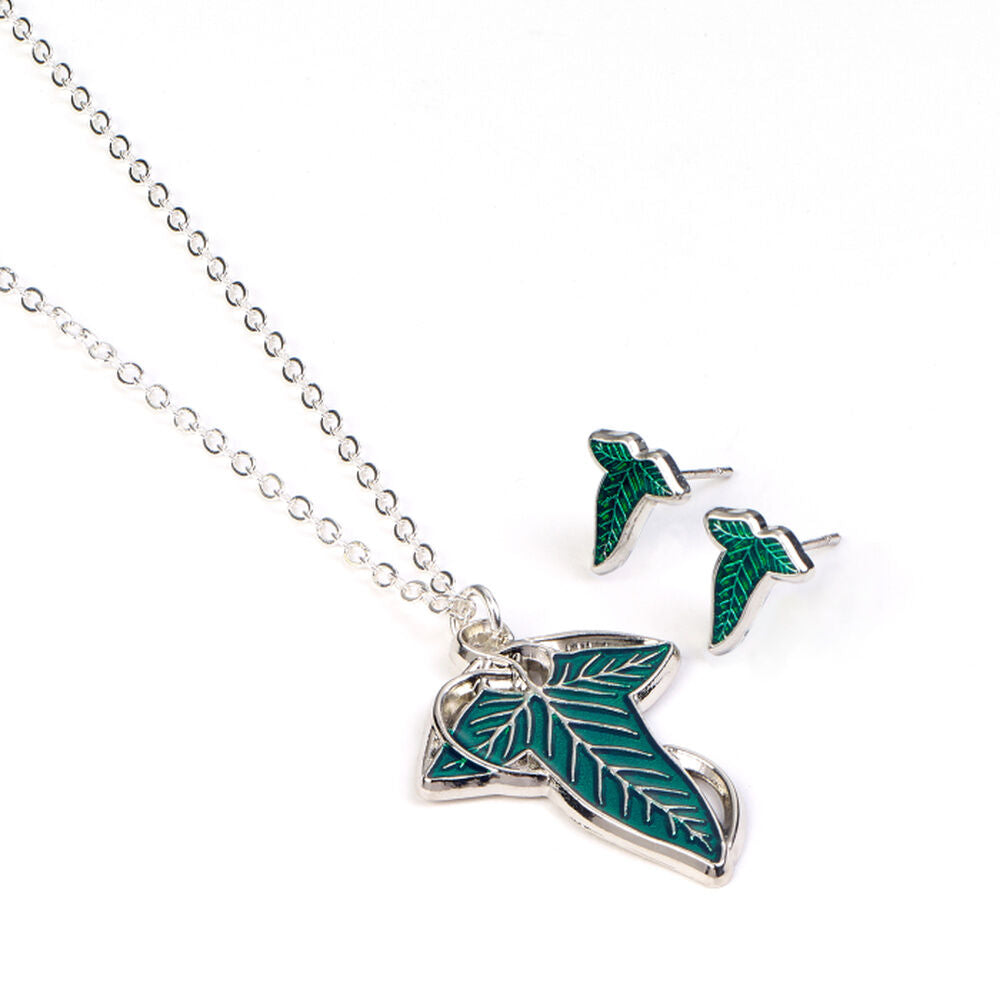Set colgante + pendientes La Hoja de Lorien El Señor de los Anillos Frikytopia