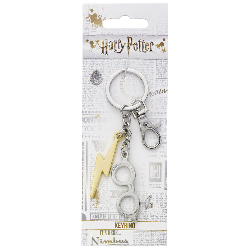 Harry Potter Llavero Rayo & gafas (bañado en plata)