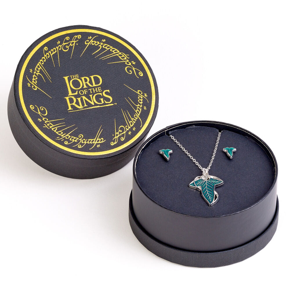 Set colgante + pendientes La Hoja de Lorien El Señor de los Anillos