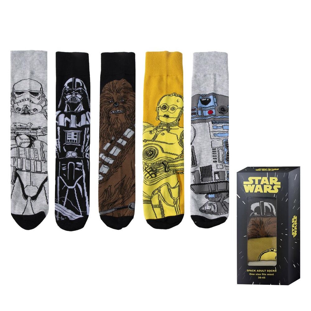 Star Wars Pack de 5 Pares de calcetines 38-45