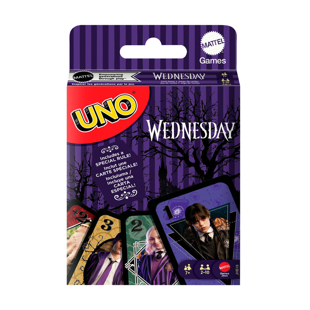 Juego cartas UNO Miercoles Wednesday Frikytopia