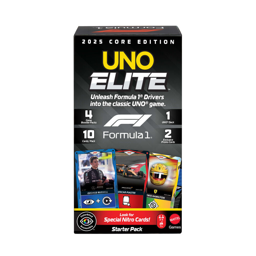 Formula 1 UNO Juego de Cartas Elite F1 Starter-Set