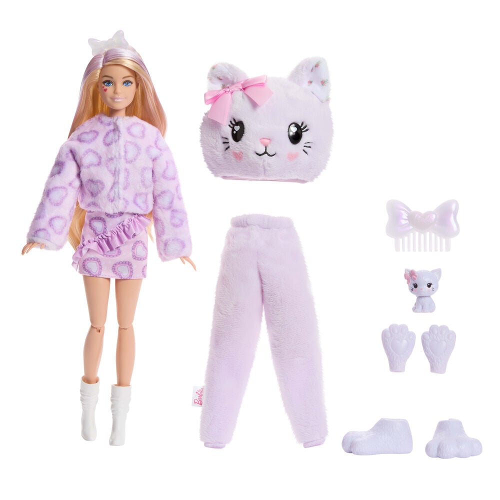 Muñeca Gatito Lila Cutie Reveal Lazos Dulces Barbie Frikytopia