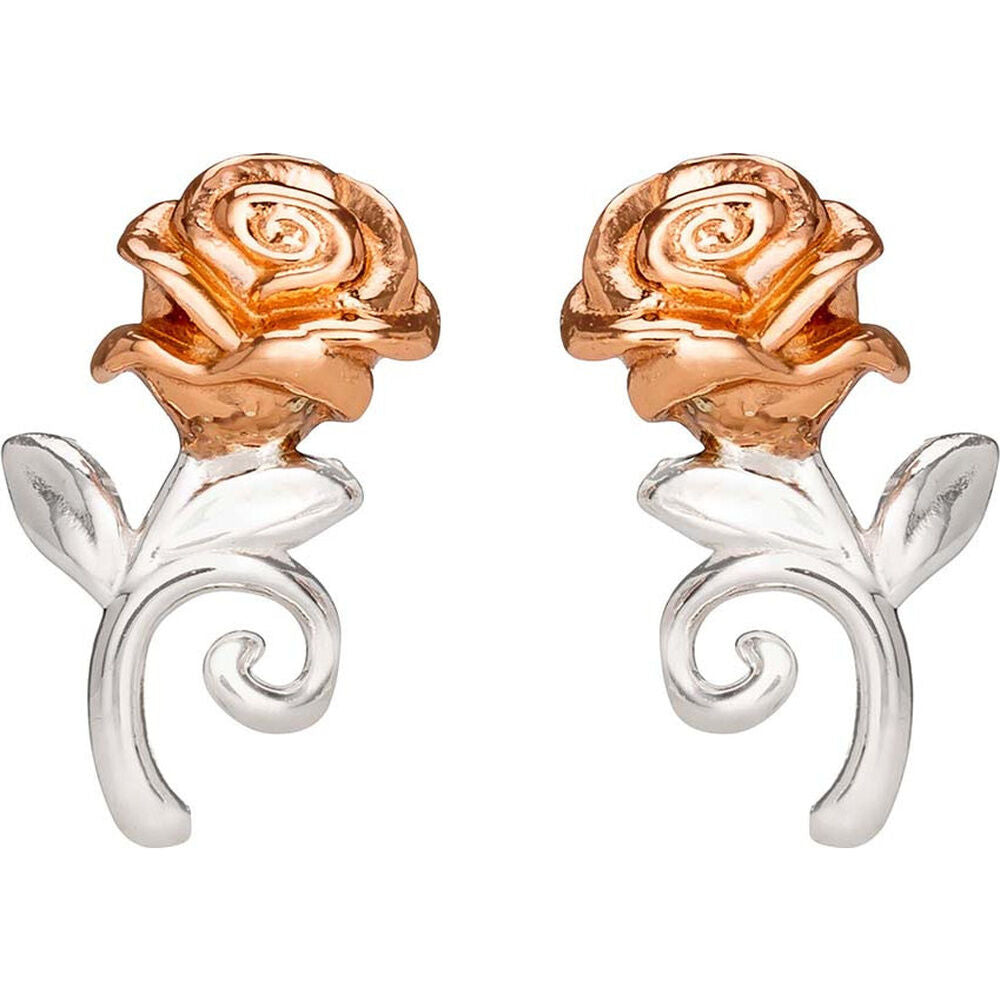 Pendientes Rosa La Bella y la Bestia Disney plata