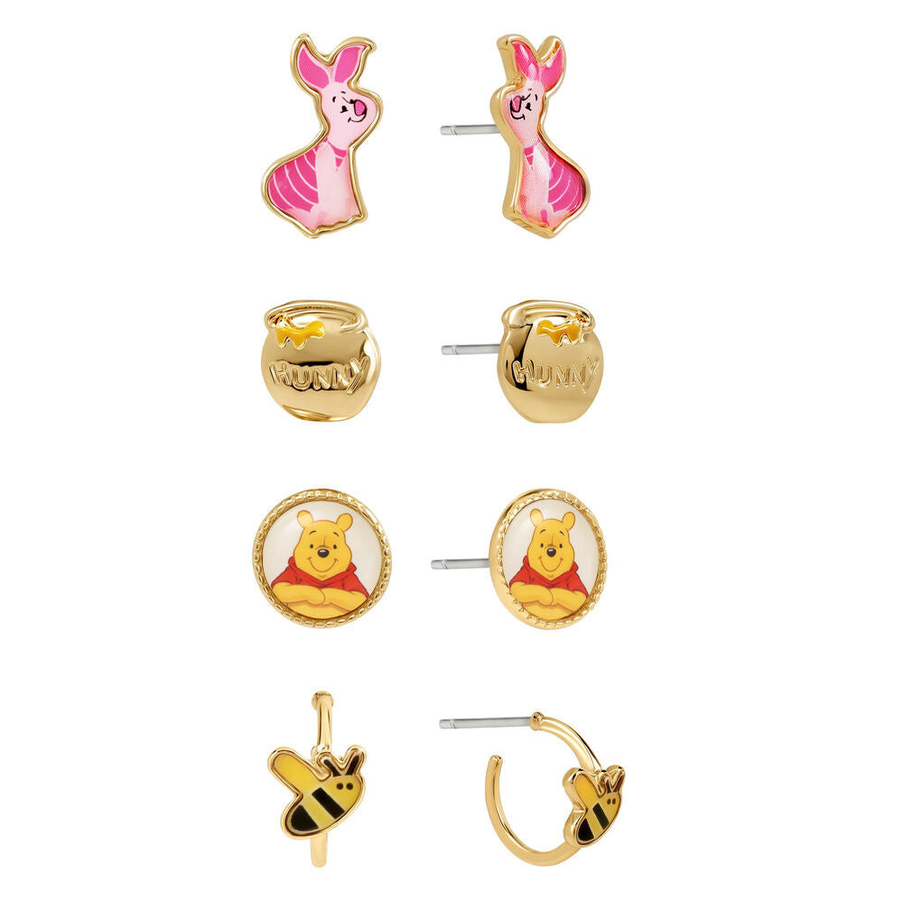 Set 4 pendientes Winnie the Pooh Disney Frikytopia
