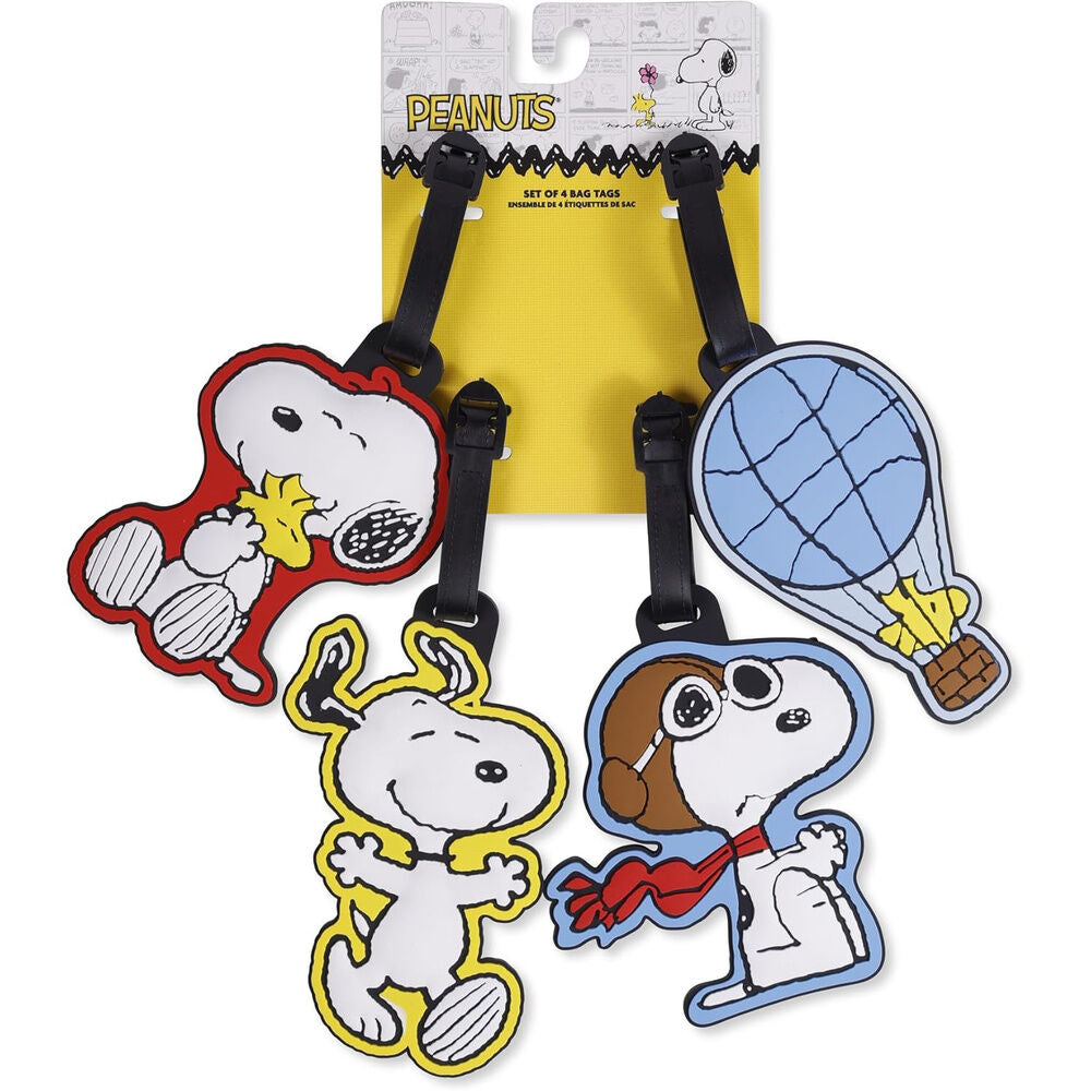 Set 4 Etiquetas de Equipaje Snoopy Peanuts Frikytopia