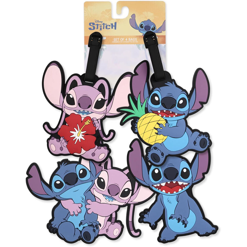 Set 4 Etiquetas de Equipaje Angel & Stitch Disney Frikytopia