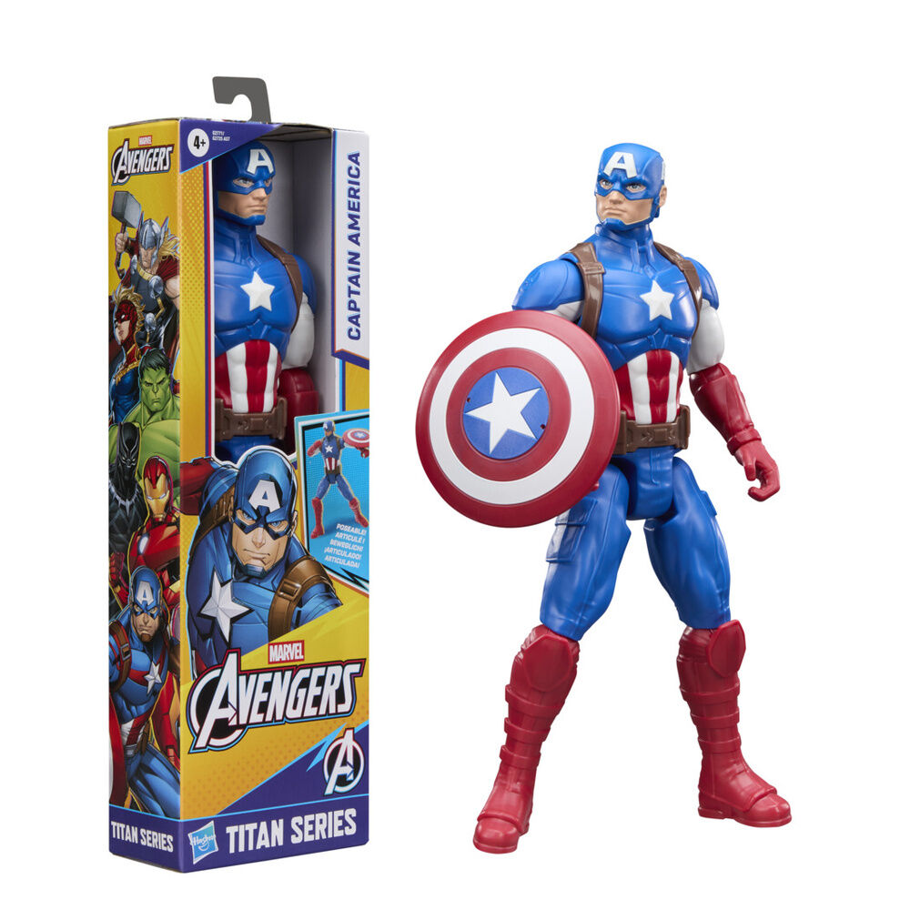 Figura Capitan America Titan Series Los Vengadores Avengers Marvel 30cm Frikytopia