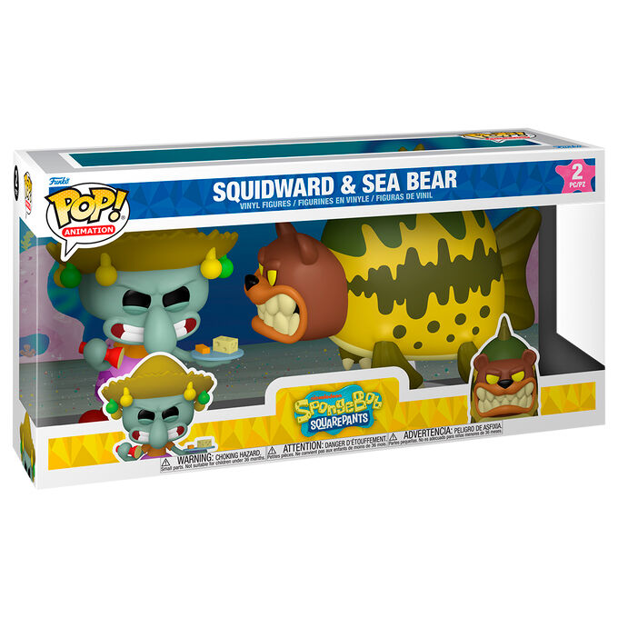 Blister 2 figuras POP Bob Esponja SquarePants Squidward & Sea Bear Frikytopia