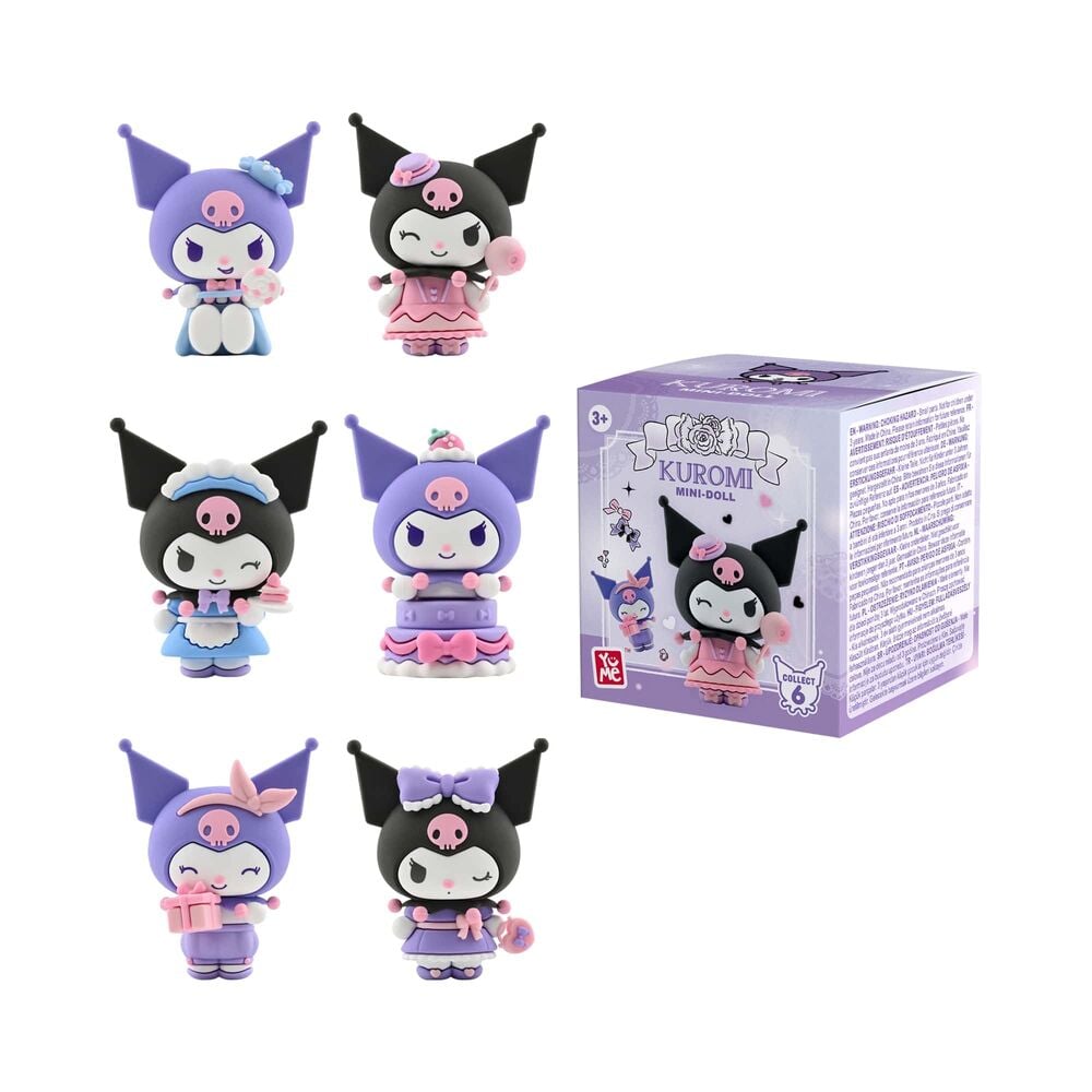 Sanrio Figuras mini Kuromi Party Series Kuromi 5 cm Cajas Sorpresa Expositor (12)