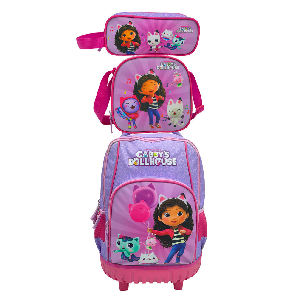 Set Trolley + portatodo + bolsa portameriendas La Casa de Muñecas de Gabby Frikytopia