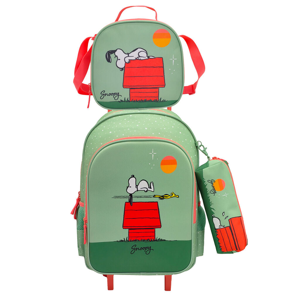 Set Trolley + portatodo + bolsa portameriendas Snoopy Peanuts Frikytopia