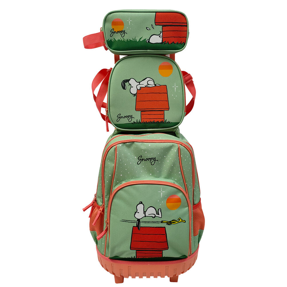 Set Trolley + portatodo + bolsa portameriendas Snoopy Peanuts Frikytopia