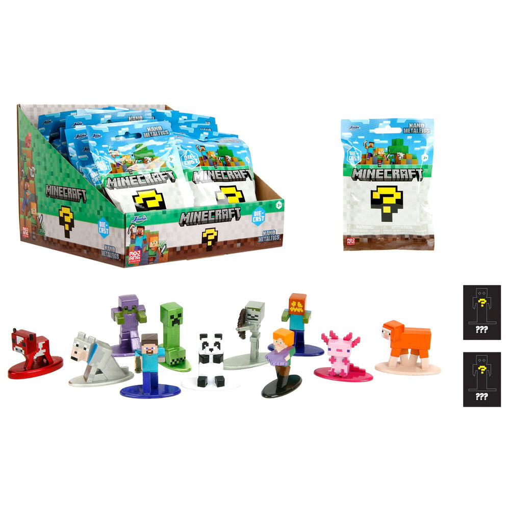 Minecraft Nanofigs Figuras Mini 4 cm Blind Box Expositor (24)