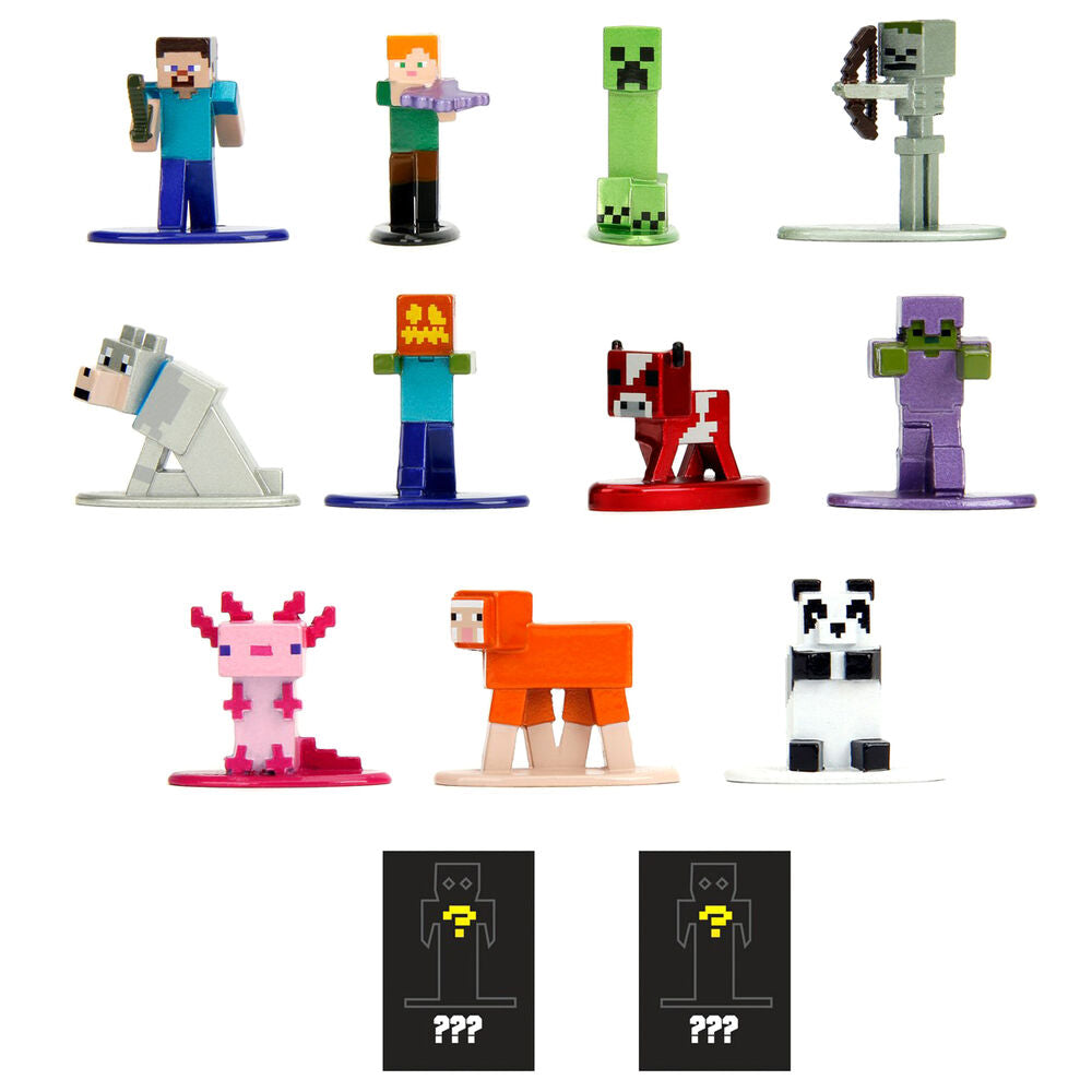 Minecraft Nanofigs Figuras Mini 4 cm Blind Box Expositor (24)