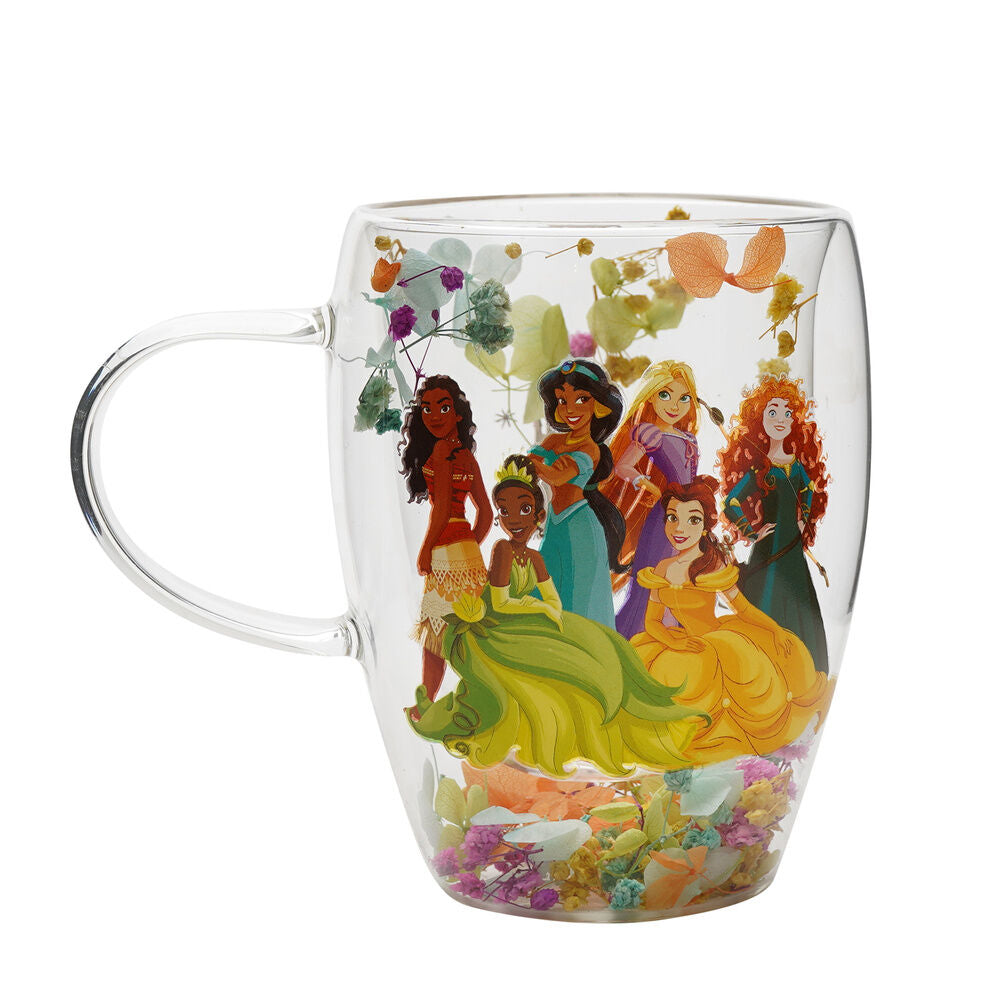 Taza cristal flores secas Princesas Disney Frikytopia