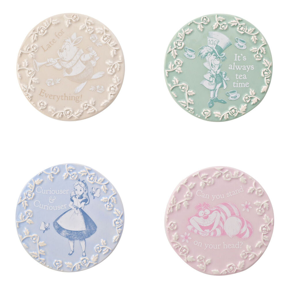 Set 4 posavasos Alicia en el Pais de las Maravillas Disney Frikytopia