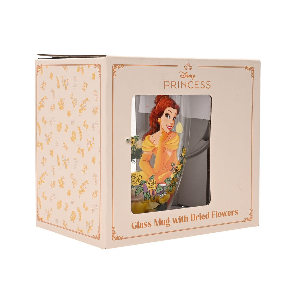 Taza cristal flores secas Bella Princesas Disney