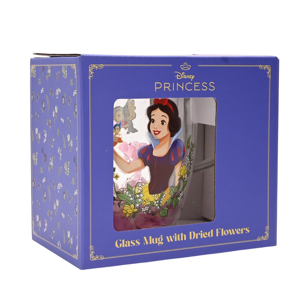 Taza cristal flores secas Blancanieves Princesas Disney