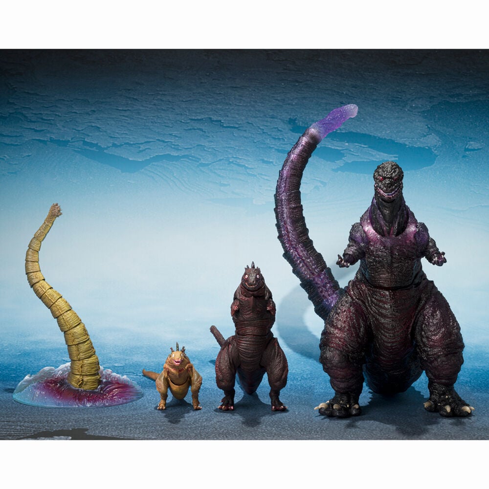 Set figuras S.H. MonsterArts The Second Form & Third Form & Giant Unidentified Creature Godzilla Frikytopia