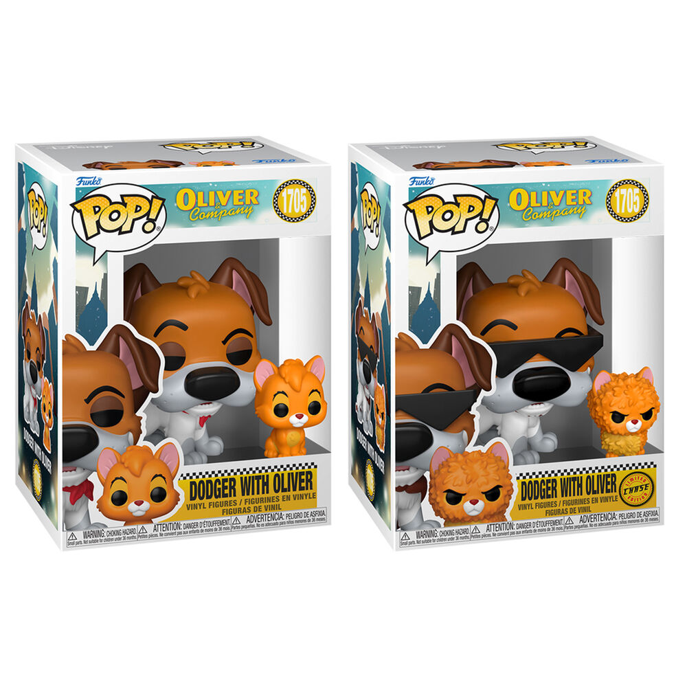 Oliver & Co. POP!&Buddy Movies Vinyl Figuren Dodger w/Oliver w/Chase 9 cm Surtido (6)
