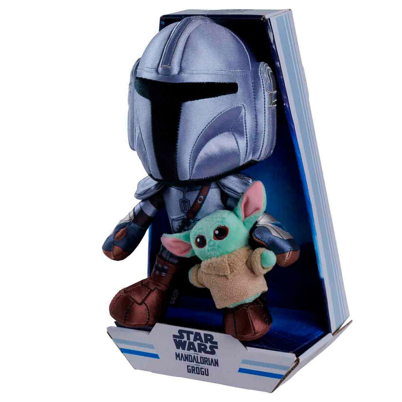 Star Wars Mandalorian Peluche Mandalorian & Mini Grogu 25 cm