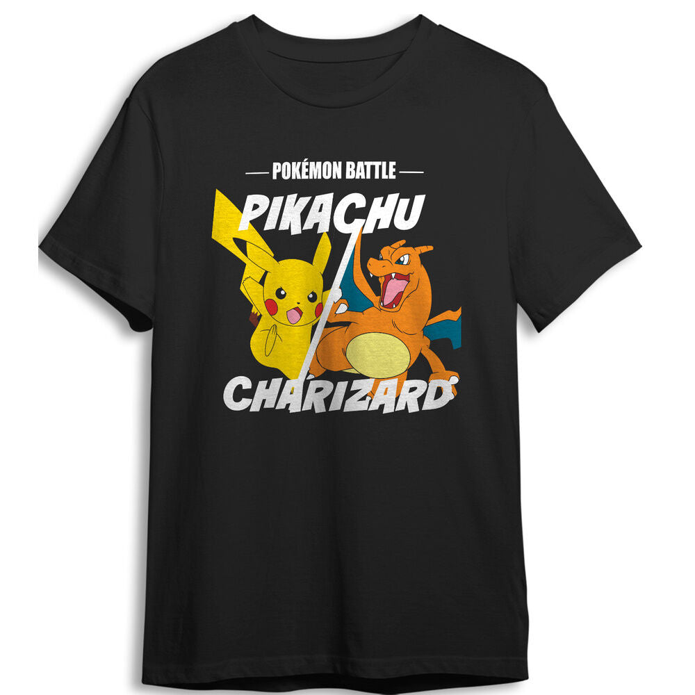Camiseta Pikachu vs Charizard Pokemon infantil Frikytopia