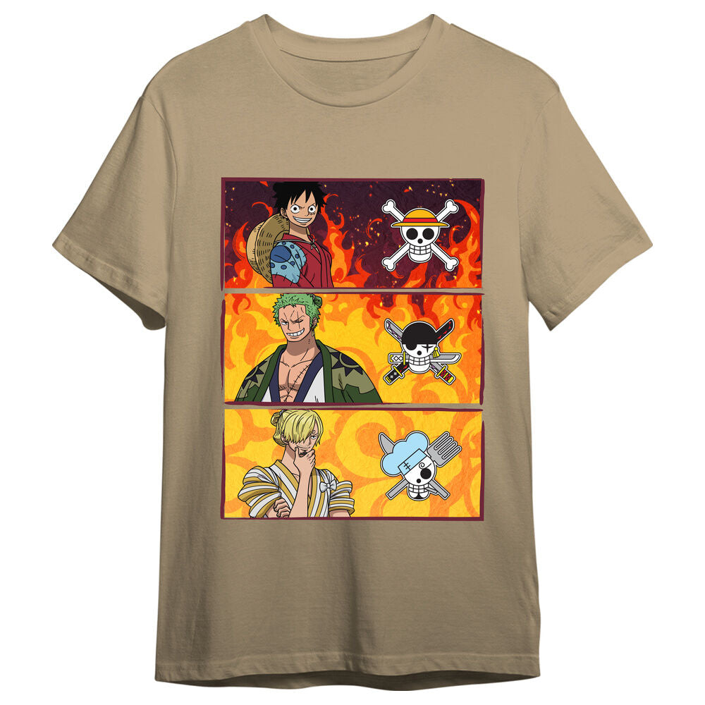 One Piece Camiseta Monkey D. Luffy & Roronoa Zoro & Sanji Sand Talla XL
