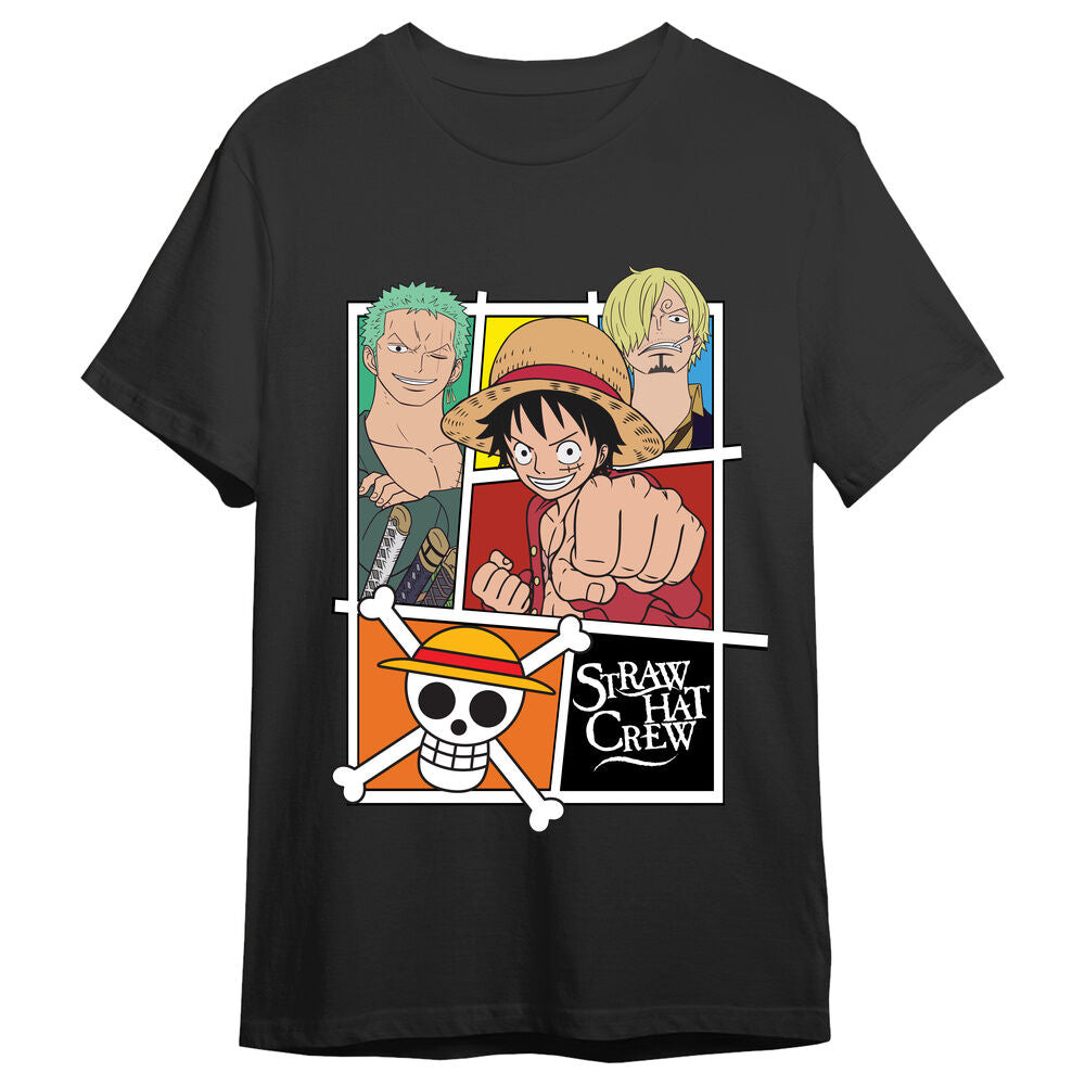 One Piece Camiseta Straw Hat Crew Gris Talla XXL