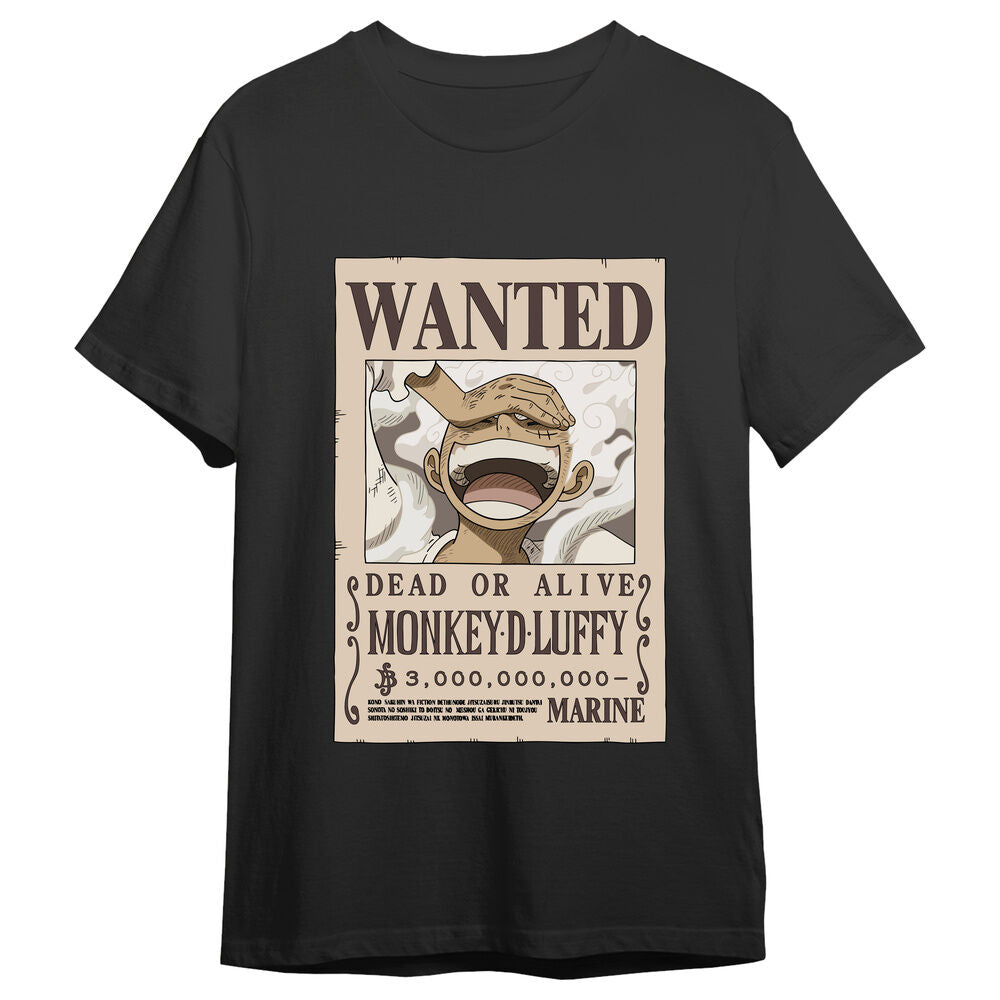 Camiseta Monkey D. Luffy Wanted One Piece adulto Frikytopia