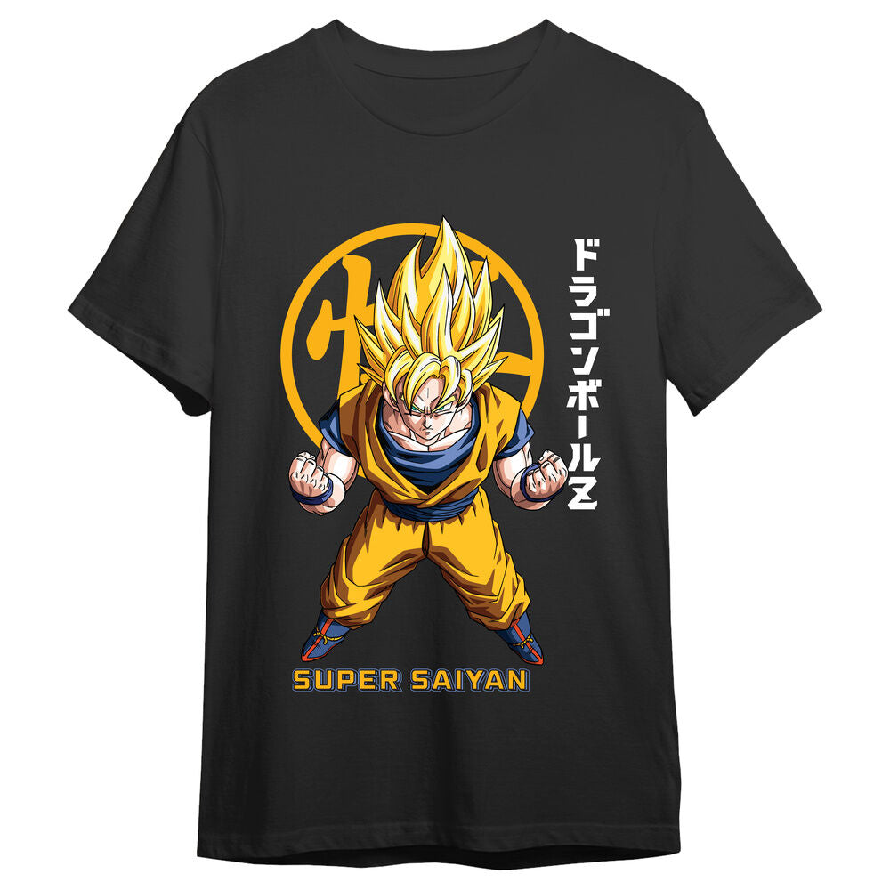 Camiseta Goku Super Saiyan Kanji Dragon Ball Z adulto Frikytopia
