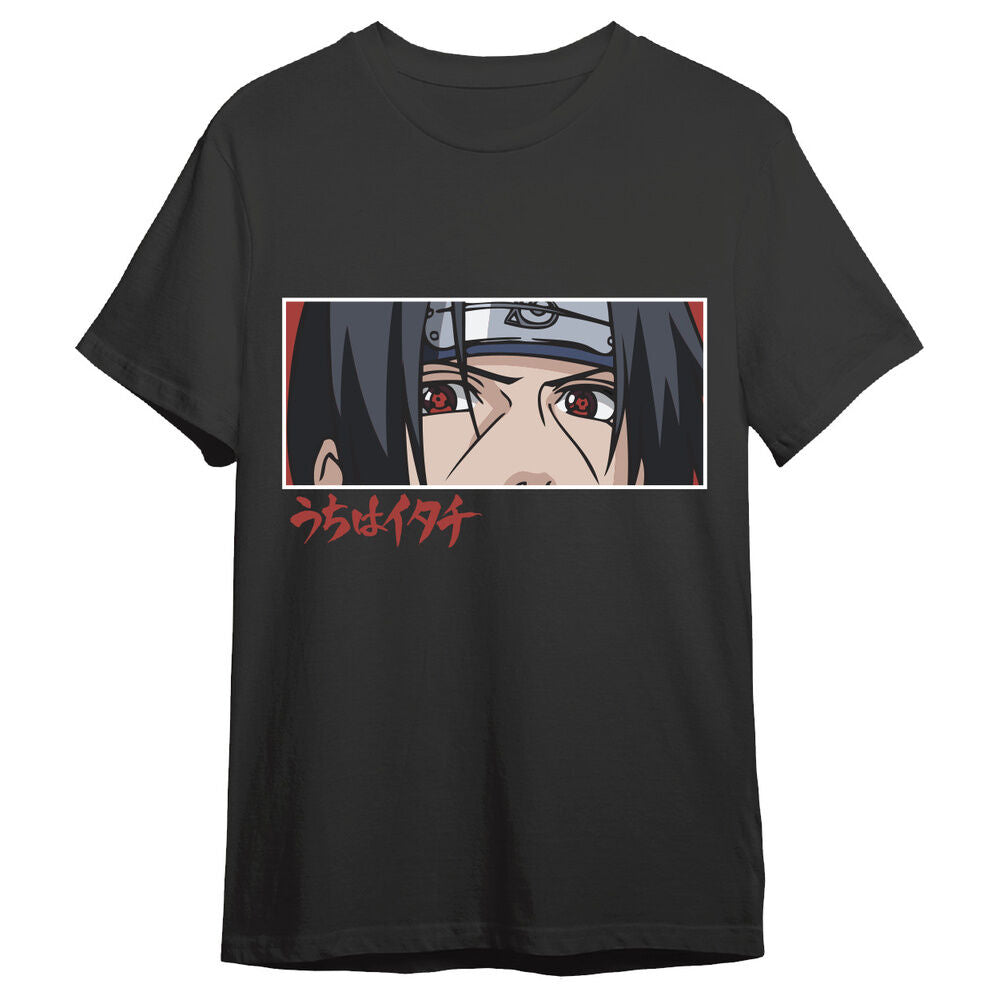 Naruto Shippuden Camiseta Itachi Eyes Black Talla S