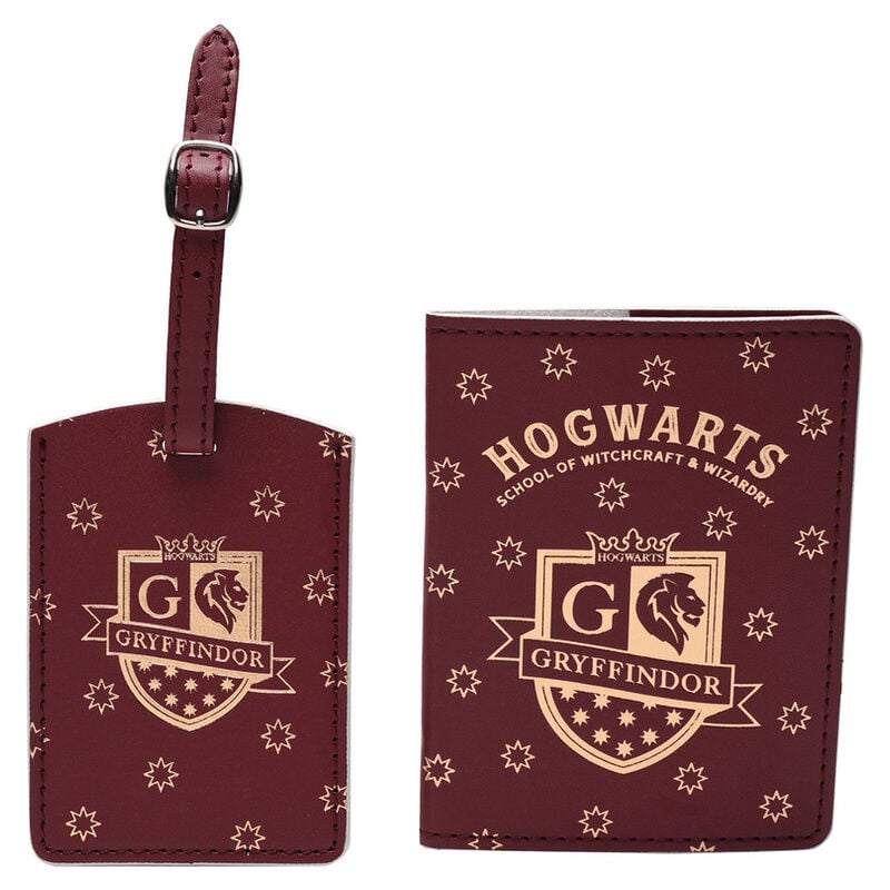Portapasaportes + etiqueta equipaje Gryffindor Harry Potter Frikytopia