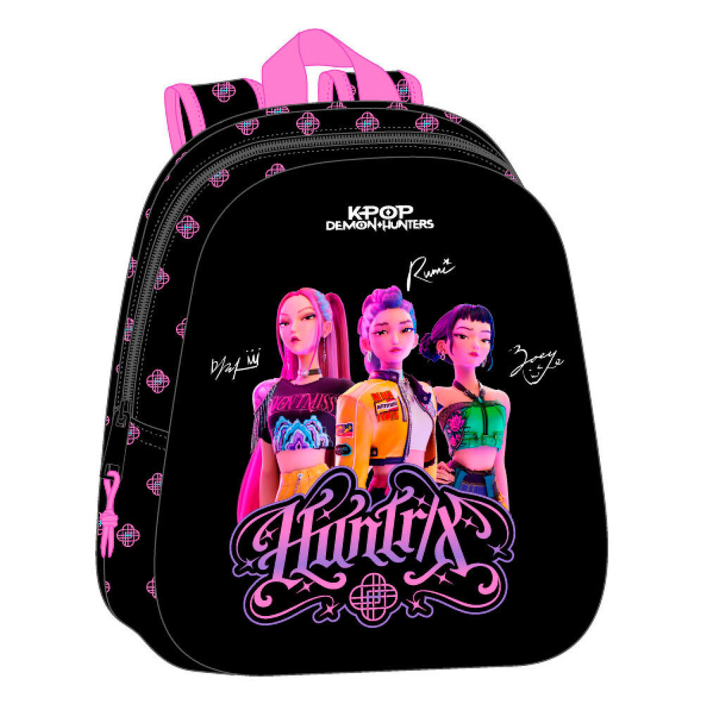 Mochila 3D Negra KPop Demon Hunters 33cm