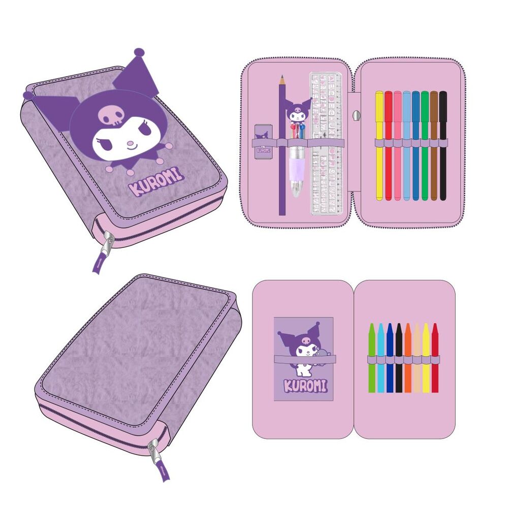 Plumier Kuromi Hello Kitty doble Frikytopia