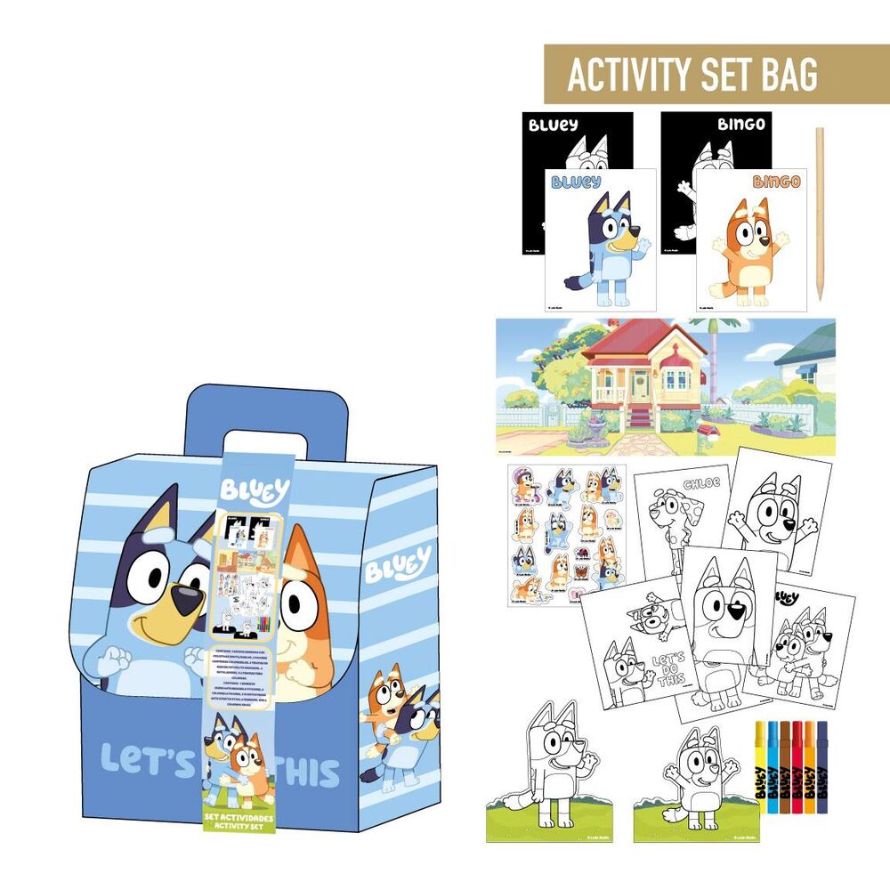 Mochila set coloreable Bluey Frikytopia