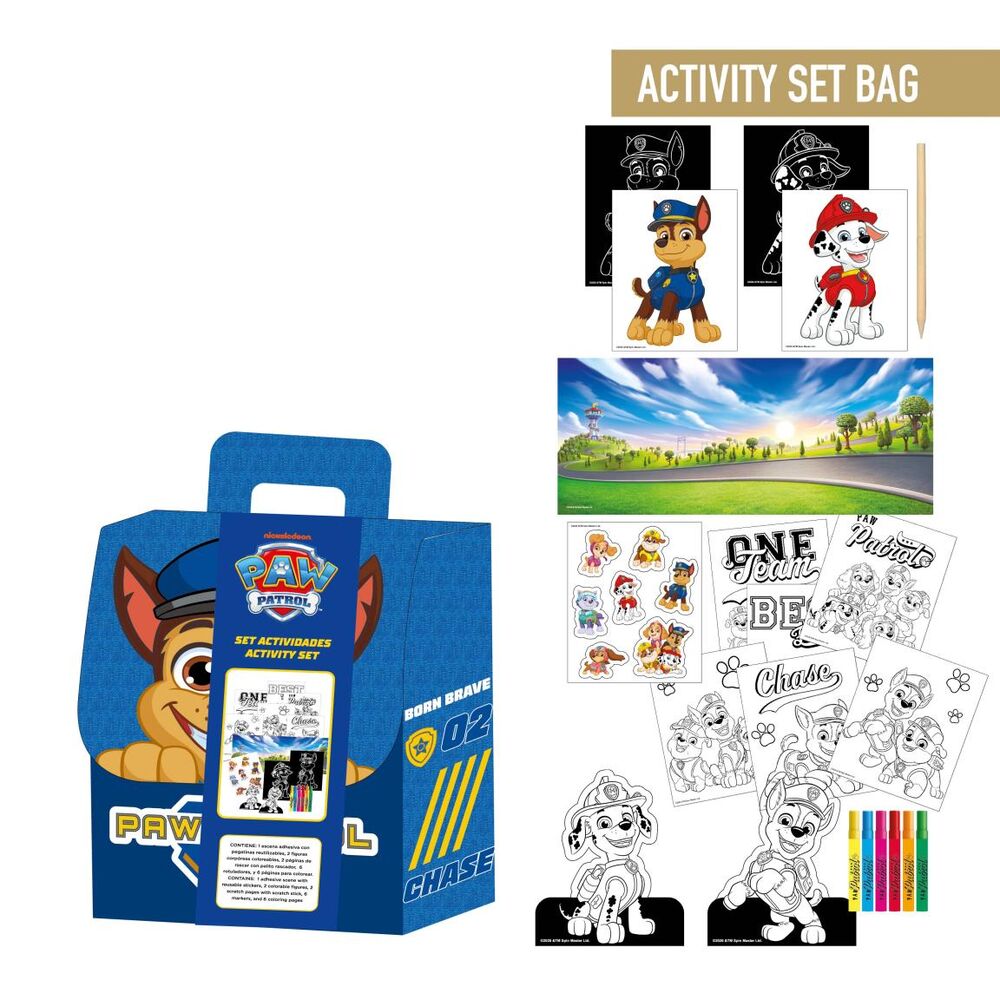 Mochila set coloreable Patrulla Canina Paw Patrol Frikytopia