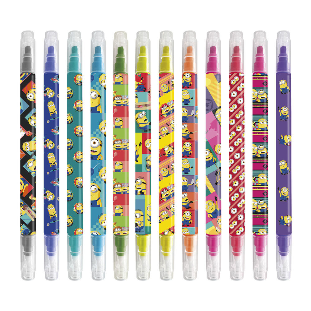 Blister 12 rotuladores borrables Minions