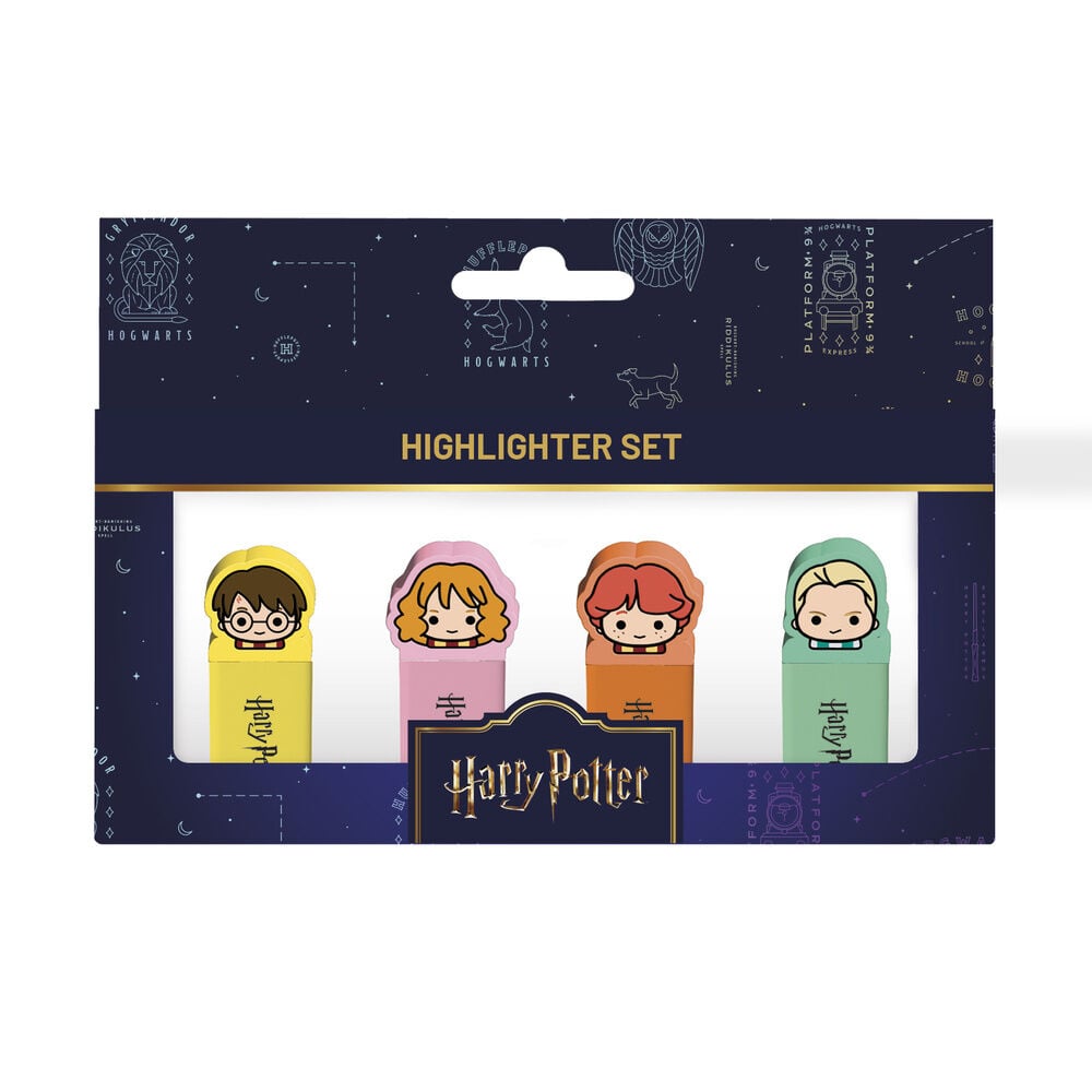 Harry Potter Set de 4 rotuladores con capuchón