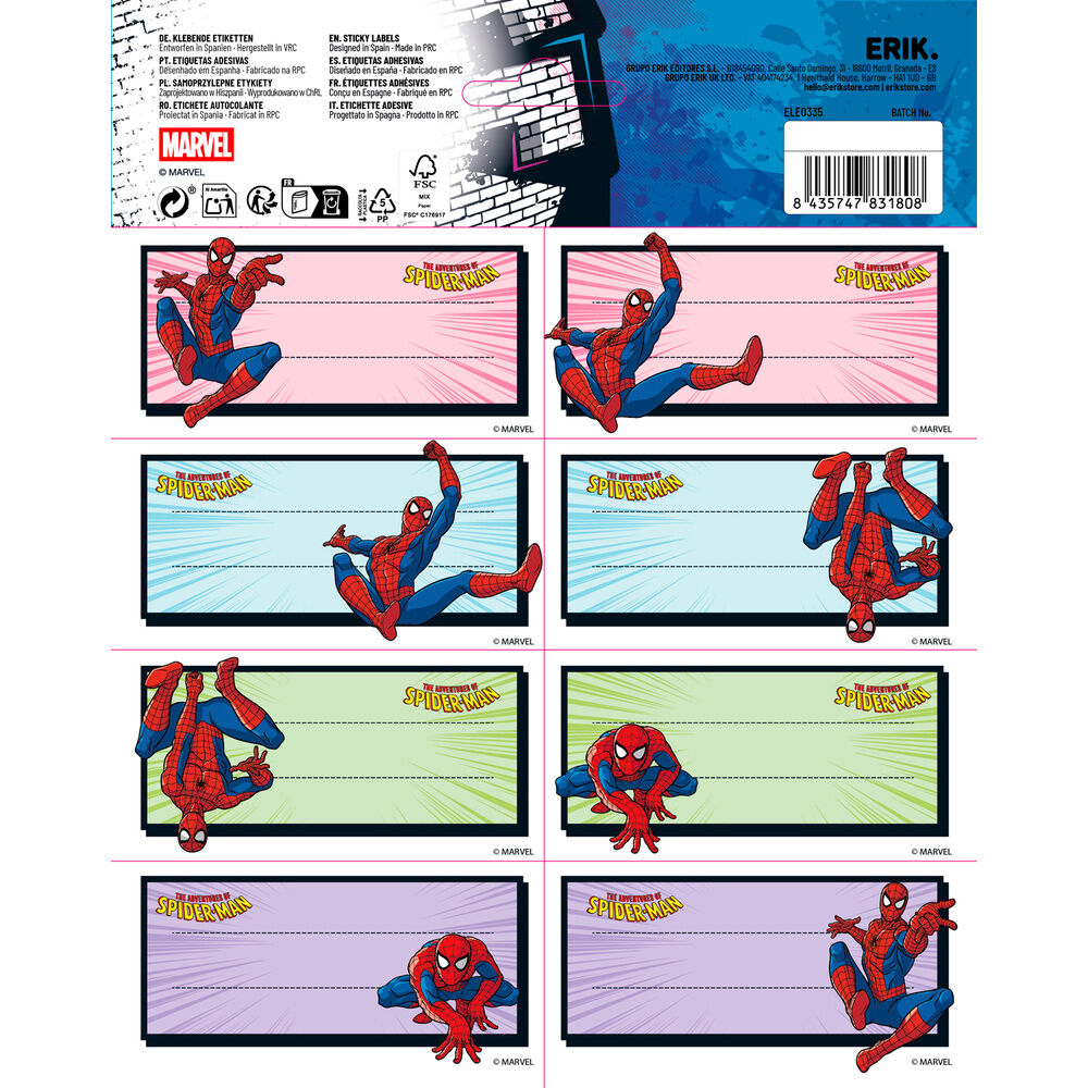 Spider-Man Etiquetas Autoadhesivas