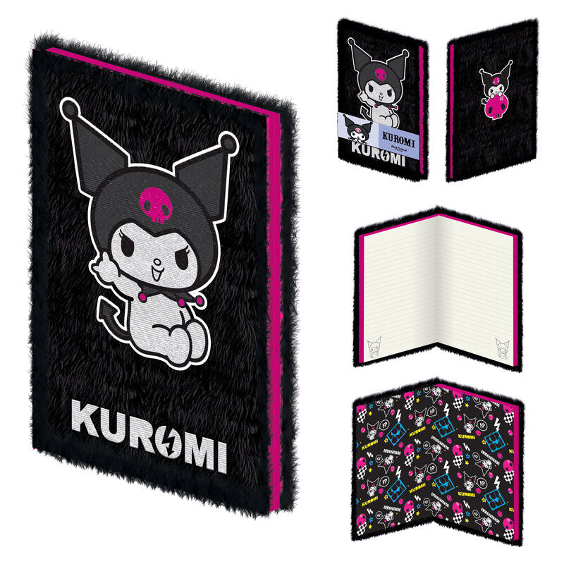 Cuaderno peluche A5 Kuromi Hello Kitty Frikytopia