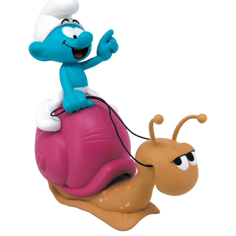 Los Pitufos: Hucha Smurf on a Snail's Back 19 cm
