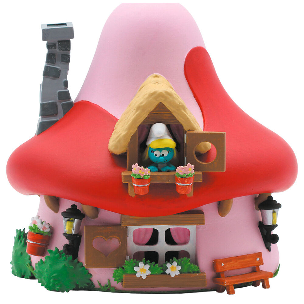 Los Pitufos: Hucha Mushroom House Smurfette 15 cm