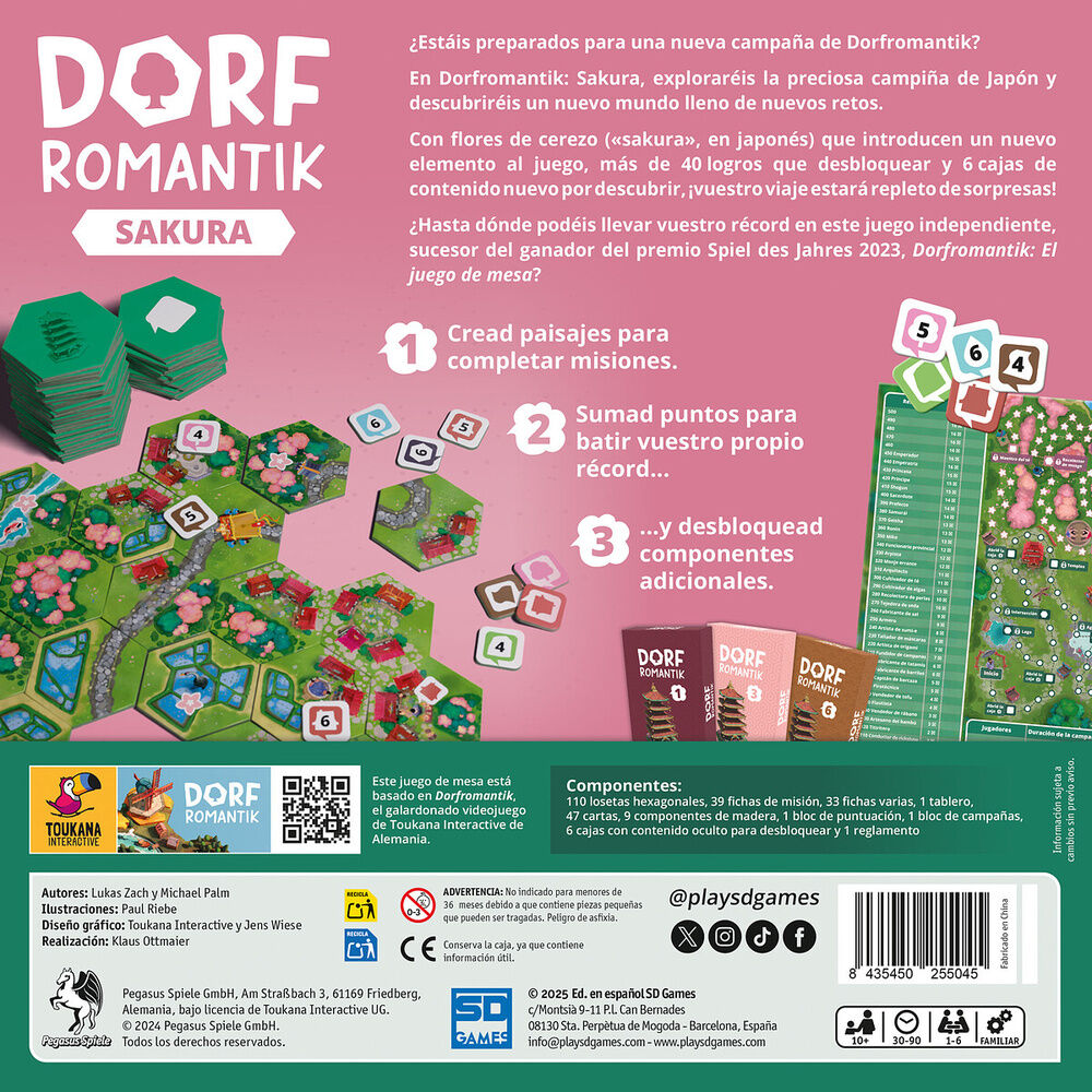 Juego mesa Dorfromantik Sakura español