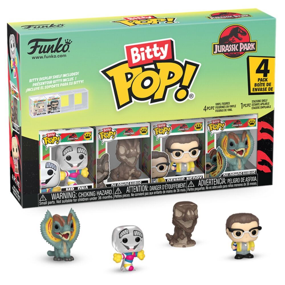Jurassic Park Pack de 4 Figuras Bitty POP! Vinyl Mr. DNA 2,5 cm