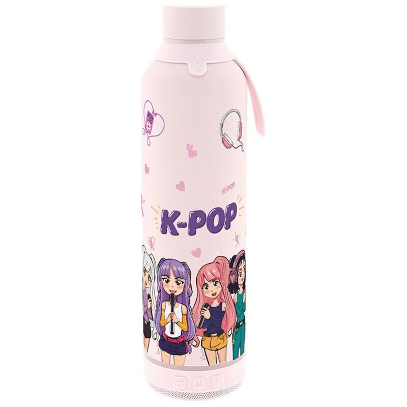 Botella termica con altavoz Pink K-Pop 600ml Frikytopia