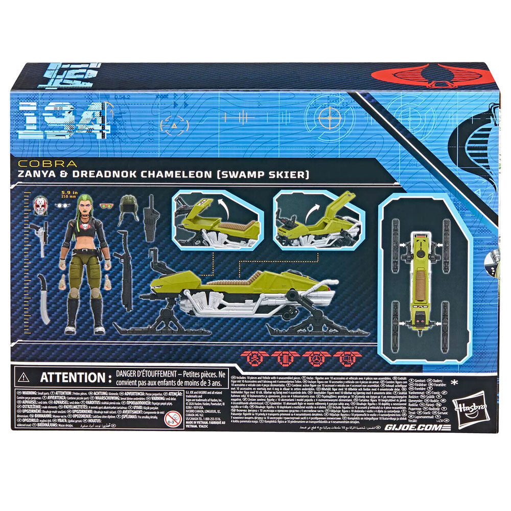 G.I. Joe Classified Series Figura y Vehículo #194 Zanya y Dreadnok Chameleon (Swamp Skier) 15 cm